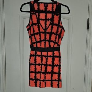 Bebe Black and Pink Zip Up Romper